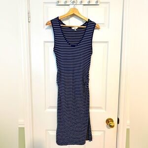 RIPE Maternity Stretchy Maxi Summer Dress blue and white strip size Small